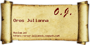 Oros Julianna névjegykártya